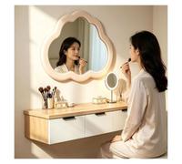 Coiffeuse Moderne, Coiffeuse avec Rangement | Coiffeuse suspendue avec 3 Tiroirs, coiffeuse compacte petite chambre(White)