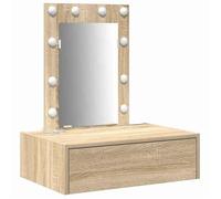 Coiffeuse moderne en bois d'ingénierie - vidaXL - 60x40x70 cm - Marron - 1 tiroir - Miroir intégré - Rangement pratique