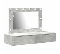 Coiffeuse moderne - vidaXL - 100x40x70 cm - Gris - Bois d'ingénierie - 1 tiroir - Miroir intégré - Rangement généreux