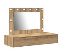 vidaXL Table de maquillage murale Chêne Artisan avec éclairage LED