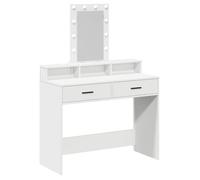 Coiffeuse moderne - vidaXL - 100x41x140 cm - Blanc - Bois d'ingénierie - Lumières LED - Port USB - 1 tiroir