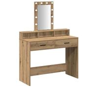 Coiffeuse moderne - vidaXL - 100x41x140 cm - Marron - Bois d'ingénierie - LED autour du miroir - Port USB intégré