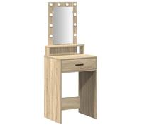 Coiffeuse moderne - vidaXL - 50x41x140 cm - Marron - Bois d'ingénierie - LED autour du miroir - Port USB - 1 tiroir
