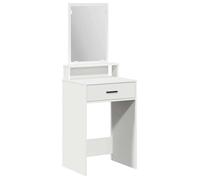vidaXL Coiffeuse moderne – Blanc – Bois d'ingénierie – 50x41x140 cm – Miroir inclus – 1 tiroir
