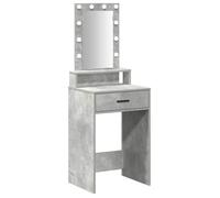 Coiffeuse moderne - vidaXL - Bois d'ingénierie - 50x41x140 cm - Gris - Miroir avec LED - Tiroir spacieux - Port USB