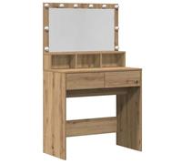 Coiffeuse moderne - vidaXL - Chêne artisanal - 80x41x134,5 cm - Miroir LED - Bois d'ingénierie