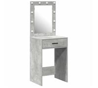 Coiffeuse moderne - vidaXL - Gris béton - 50x41x135 cm - Bois d'ingénierie - Éclairage LED - Tiroir - Miroir plat