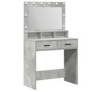vidaXL Coiffeuse avec lumières LED en Gris béton 79x41x135 cm