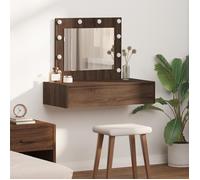 vidaXL Table de Toilette Marron 83 x 40 x 70 cm Bois d'ingénierie, Solutions de Rangement, Coiffeuse Moderne, Meuble Robuste avec Miroir, déco intérieure, Espace beauté Chic.