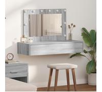 vidaXL Coiffeuse murale avec lumières LED Gris Sonoma