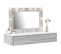 Coiffeuse murale avec lumières LED - vidaxl - Gris sonoma - 100x40x70 cm - Bois MDF - Éclairage LED blanc chaud