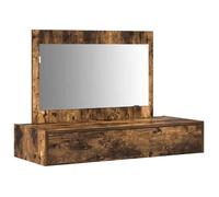 Coiffeuse murale moderne - vidaXL - 100x40x70 cm - Bois de chêne - Marron - Tiroir de rangement - Miroir intégré