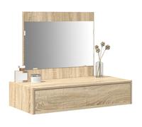 Coiffeuse murale - vidaxl - Chêne de Sonoma - 83x40x70 cm - Tiroir intégré - Miroir plat - Bois d'ingénierie
