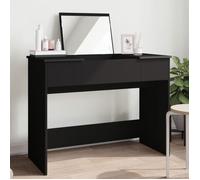 Vidaxl Coiffeuse Avec Miroir Noir 100x45x76 Cm Noir