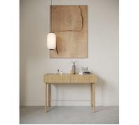 Selsey Coiffeuse Deboute sur Pieds en Bois 110 x 79 cm Table De Maquillage avec 2 Tiroirs Chêne Huilé Nolie