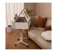 Coiffeuse Petit bureau de coiffeuse en bois avec miroir rabattable, coiffeuse de bureau mobile, grand organisateur de rangement for la maison, la chambre à coucher, la salle de bain Table de maquillag