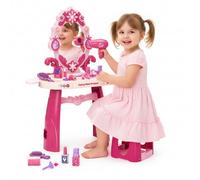 Coiffeuse pour Enfant avec lumière et Son, Jouet pour Filles à partir de 3 Ans, kit de Maquillage pour Enfants avec Miroir et 32 Accessoires, Fairy Glow Dresser Kinderplay