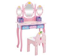 Coiffeuse pour enfants Emilia avec chaise , Rose