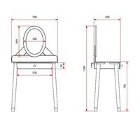 Coiffeuse pour enfants Vipack Billy avec miroir bois blanc