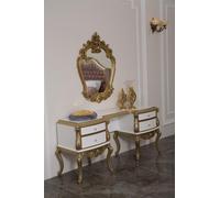 Coiffeuse royale avec miroir baroque commode console buffet bois 2pcs.