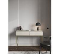 Coiffeuse - SELSEY - BEMMI - grège - 2 tiroirs - pieds dorés