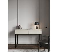 Coiffeuse - SELSEY - BEMMI - Grège - 2 tiroirs - Pieds noirs