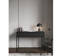 Coiffeuse - SELSEY - BEMMI - noir - 2 tiroirs - pieds métal noirs