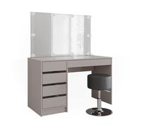Coiffeuse Sherry 120cm avec miroir guirlande LED et tabouret Cachemire Vicco 51675