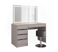 Coiffeuse Sherry 120cm avec miroir LED et tabouret Cachemire Vicco 51672