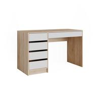 Vicco Coiffeuse Sherry, Blanc/Sonoma, 120cm, 5 tiroirs pour différents Besoins de Rangement