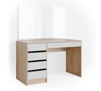 Vicco Coiffeuse Sherry, Blanc/Sonoma, 120cm, avec Miroir rectangulaire pour Une Utilisation Quotidienne