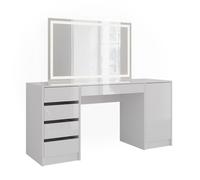 Vicco Coiffeuse Sherry, Blanc/Blanc Brillant, 158.2cm