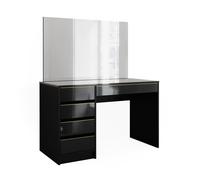 Coiffeuse Sherry, 55cm avec miroir, noir/or, Or, Vicco