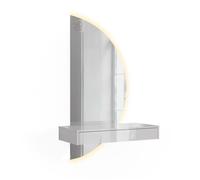 Coiffeuse Sherry 81.4cm avec miroir LED à droite Blanc Haute brillance Vicco 61307