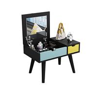 Coiffeuse simple Ins avec fenêtre en baie vitrée, petit appartement, commode de chambre d'étudiant, couvercle à rabat, table, vibrato (couleur : E) (D)