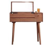 Coiffeuse Small Vanity Desk, Makeup Vanity with Flip Top Mirror, Dressing Table with Drawer, Makeup Table Writing Desk, Vanity Table for Kids Girls Women Table de maquillage avec miroir(Bruin)