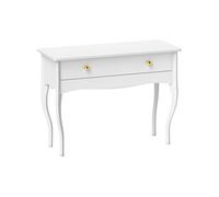 HOMCOM Coiffeuse, Table de Maquillage avec Grand tiroir et Pieds Cabriole, Bureau Coiffeuse pour Chambre à Coucher, 100 x 40 x 74 cm, Blanc