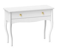 Coiffeuse style baroque néo-rétro dim. 100 x 40 x 74 cm grand tiroir blanc Blanc G