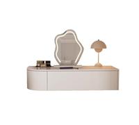 Coiffeuse Suspendue, Aspect chêne Artisan, Console Suspendue Moderne, Chevet et Table de Maquillage, Gain de Place Design et élégant, pour Petits Espaces(White3,80cm/31.4in)