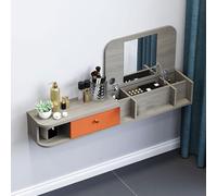 Coiffeuse Suspendue, Aspect chêne Artisan, Console Suspendue Moderne, Gain de Place Design et élégant, avec Tiroirs Suspendue Coin Beauté, pour Chambre à Coucher(Grey,108cm/42.5in)