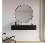 Coiffeuse suspendue avec 2 tiroirs - OLIO - 110 cm - noir