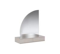 Coiffeuse suspendue avec miroir à LEDs - 2 tiroirs - Beige - JINEZA