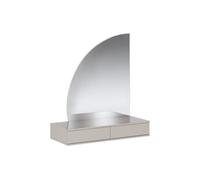 Vente-unique - Coiffeuse Suspendue avec Miroir à LEDs - 2 tiroirs - Beige - JINEZA