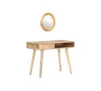 Coiffeuse table de maquillage design meuble mobilier de chambre 100 x 50 x 76 cm bois de manguier solide 02_0006358