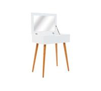Coiffeuse table de maquillage design meuble mobilier de chambre avec miroir 60 x 40 x 75 cm MDF blanc 02_0006292