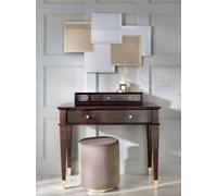Coiffeuse Tabouret Consoles Table de Luxe Secrétaire Bois Marron Chambre 2pcs