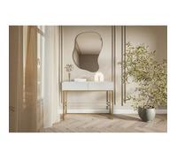 Coiffeuse - VELDIO - 110 cm - blanc avec pieds dorés