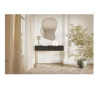 Coiffeuse - VELDIO - 110 cm - noir avec pieds dorés