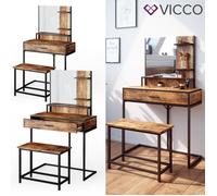 Coiffeuse Vicco Fyrk, table de maquillage, commode de maquillage, châssis métallique