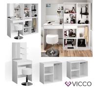 Coiffeuse Vicco Isabelle, table de maquillage, commode de maquillage + tabouret, meuble d’appoint